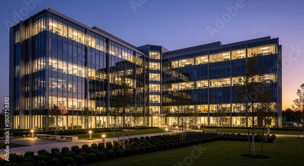 Obraz modern building in the night