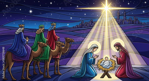 Obraz christmas nativity scene