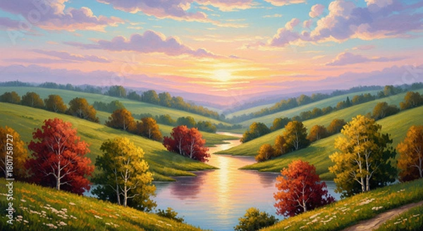 Obraz autumn landscape in the mountains