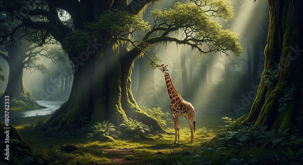 Obraz giraffe in the forest