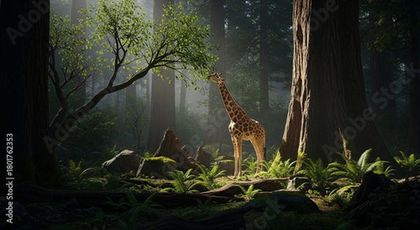 Obraz giraffe in the forest
