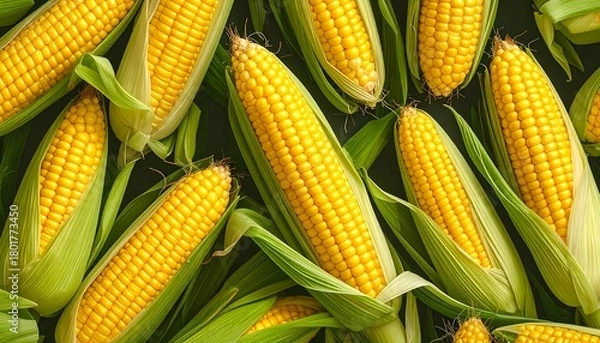 Obraz Fresh Corn on the Cob - A Vibrant and Healthy Harvest.