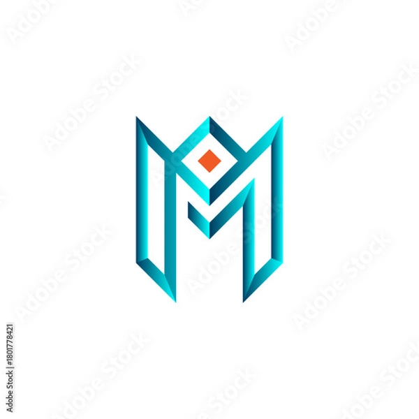 Fototapeta initial letter PM monogram logo unique