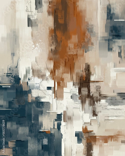 Fototapeta Colorful modern artwork, abstract paint strokes, oil painting on canvas. Acrylic art, artistic texture. Brush daubs and smears grunge background, hand painted pattern