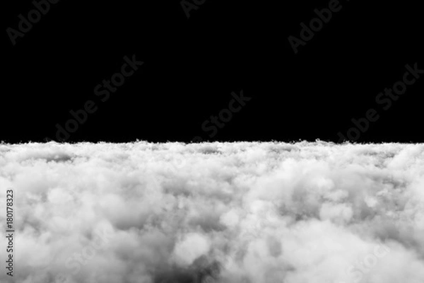 Obraz Cumulus clouds isolated on black background 3d illustration