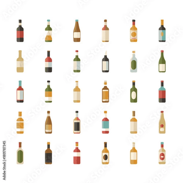 Fototapeta bottle icon set. packaging bottle vector