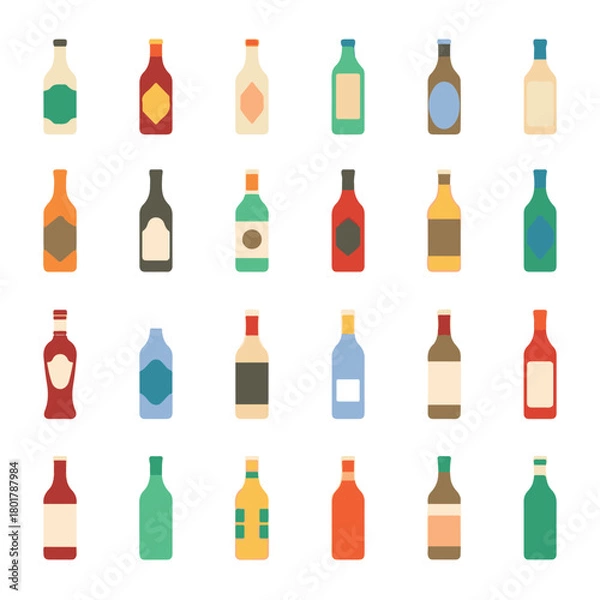 Fototapeta bottle icon set. packaging bottle vector