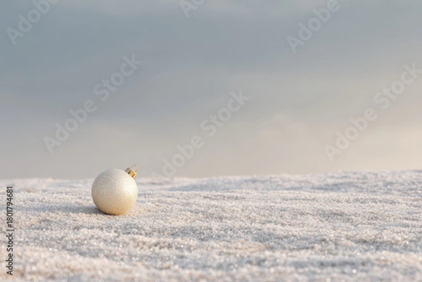 Fototapeta snowy background perfect for greeting card depicting calm winter morning with light dusting of snow covering
