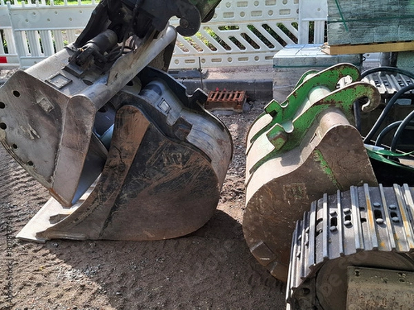 Obraz Various excavator buckets