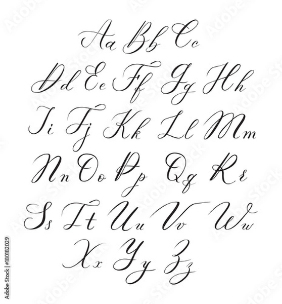 Fototapeta Vector modern calligraphy alphabet
