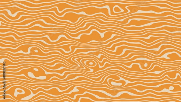 Fototapeta Abstract orange and beige wavy line pattern