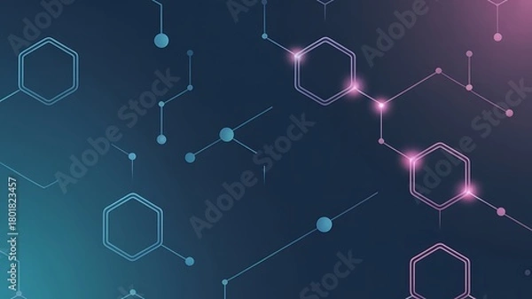 Obraz Abstract technological network background with connected hexagons.