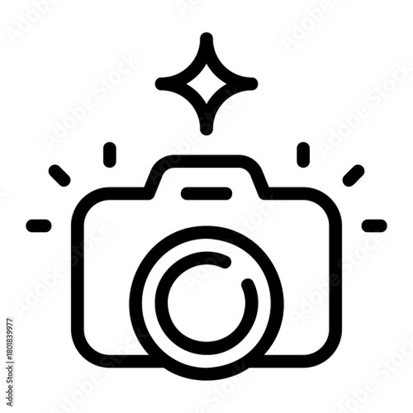 Fototapeta camera line icon