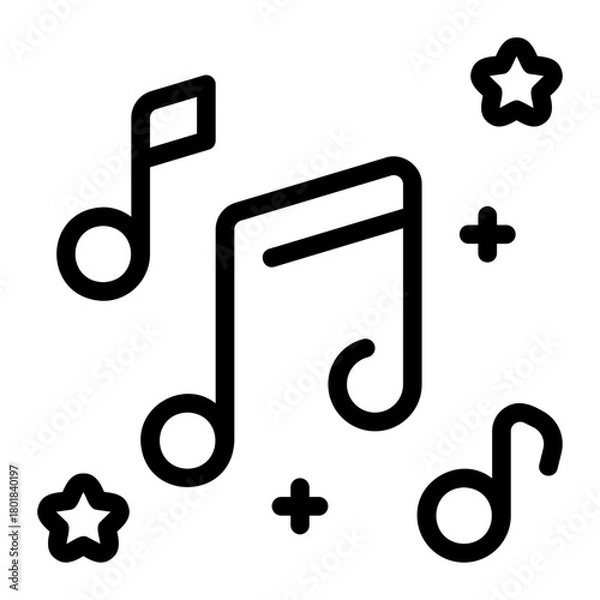 Obraz music line icon