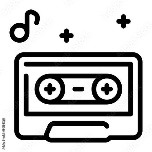 Obraz music tape line icon