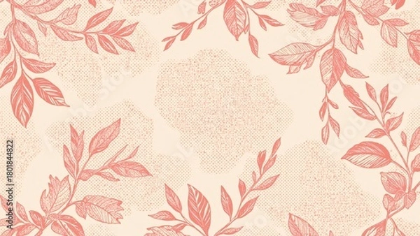 Obraz Elegant Mother's Day Botanical Pattern Background for Holiday Website Banners with Rose Gold Blush Design