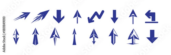 Fototapeta Modern Directional Arrow Icon Set, Minimal Vector Symbol Collection, 
