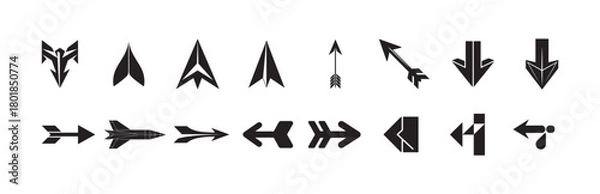 Fototapeta Modern Directional Arrow Vector Pack
Minimal Navigation & Pointer Icon Collection