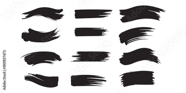 Fototapeta Vector paint brush stroke ink splatter-and artistic set design  fully editable high quality