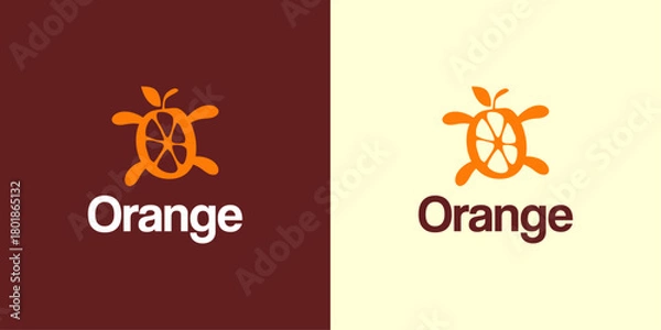Obraz Minimalist Orange Logo with Fruit Slice Icon