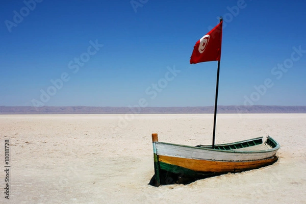 Obraz Boat in solonchak