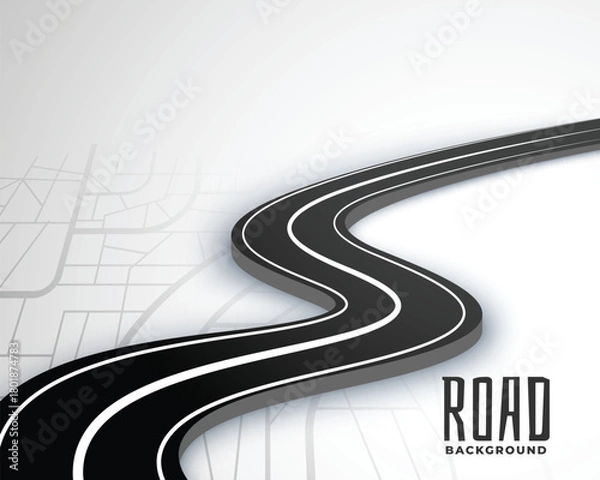 Obraz winding 3d road pathway on map style background