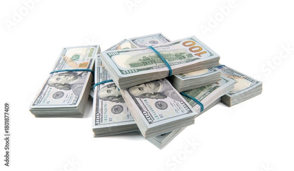 Obraz American dollars on white background