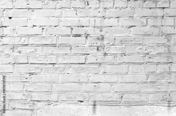Obraz Old white brick wall background texture