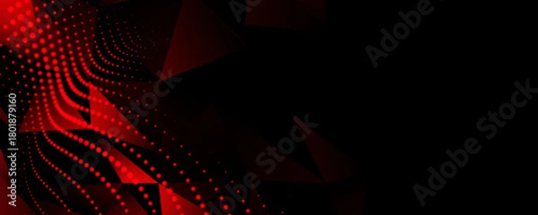 Obraz abstract red low poly particles on black background