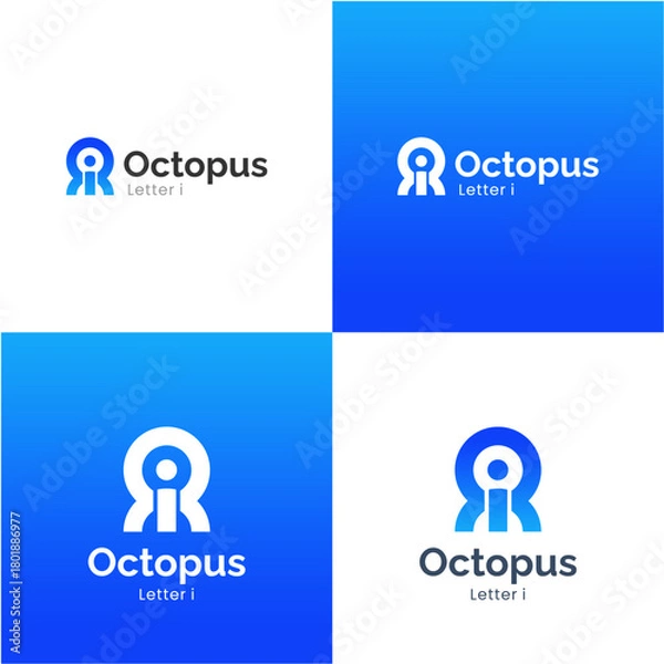 Fototapeta Octopus Modern Logo