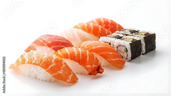 Obraz sushi on a white background