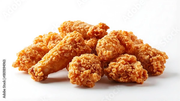 Obraz fried chicken wings isolated on white background