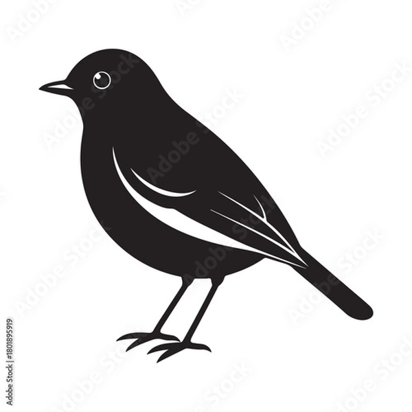 Fototapeta American robin silhouette vector icon