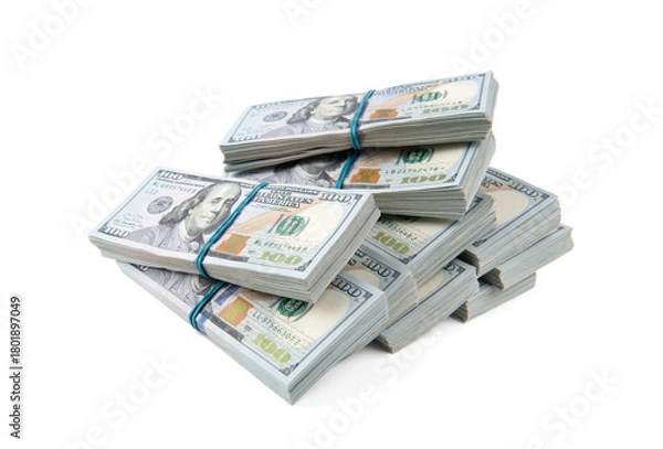 Obraz American dollars on white background