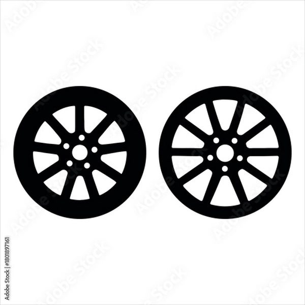 Obraz Car Whool Vector style white background