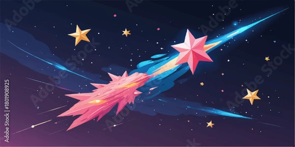 Fototapeta Abstract space background with bright starry blue galaxy design and space for text