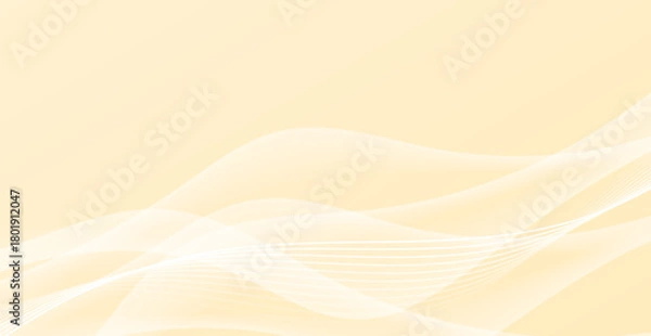 Fototapeta Modern White Wave Line Pattern on Beige Background. Abstract Business Wallpaper. Vector Illustration