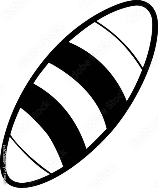 Fototapeta Stylized Surfboard Shape Silhouette Vector Art with Solid Fill Design for Graphics and Crafts