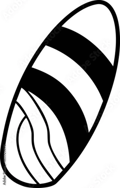 Fototapeta Abstract Oval Shape with Black and White Stripes and Curvy Lines - Minimalist Graphic Design Element for Various Applications