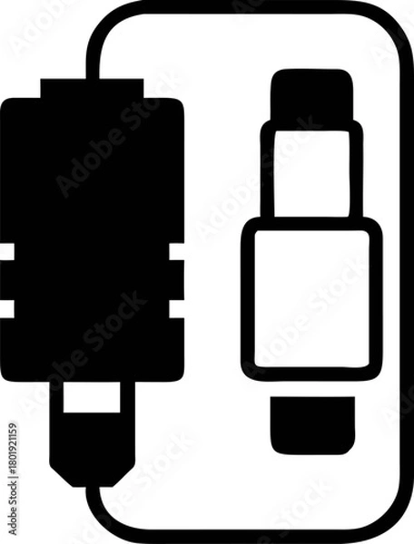 Fototapeta Conceptual Illustration of Device Connections Modern Graphic Depiction of a Plug and Socket, Minimalist Style