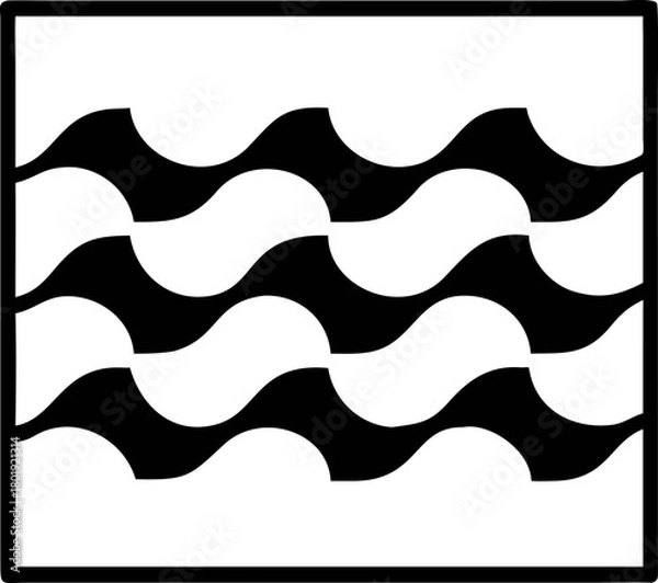 Fototapeta Abstract wave design with interlocked curved shapes creating a seamless pattern and a modern graphic element