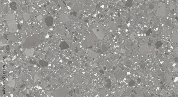 Fototapeta Modern Grey Terrazzo Seamless Texture: Stylish Abstract Stone Pattern for Design