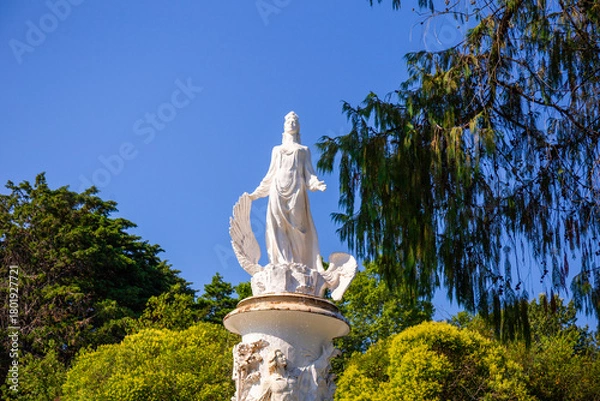 Obraz Sochi, Russia - July 04, 2020: Skazka Fountain in the Sochi Arboretum park of unique subtropical flora and fauna in Sochi resort city in Krasnodar Krai, Russia