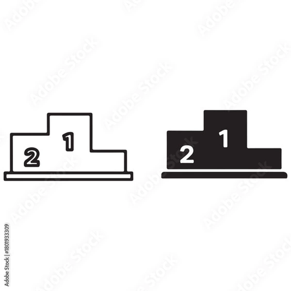 Fototapeta Winner's Podium Graphic Showing First and Second Place