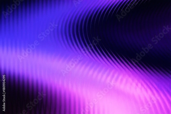 Fototapeta Gradient fractal glass texture backdrop, horizontal ripple waves with teal aqua spectrum and soft blur. Fractal optical distortion, luminous ribbed field, modern vector illustration