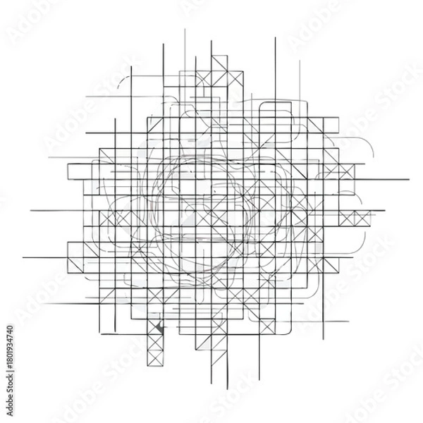 Obraz Complex Geometric Structure Blueprint