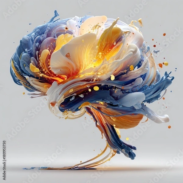 Obraz Exploding creative brain bursting with colorful ideas