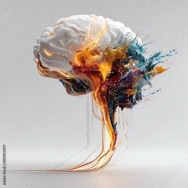 Obraz Human brain overflowing with creativity
