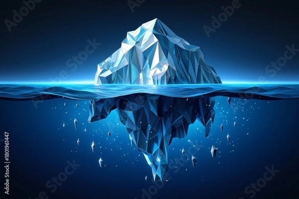 Obraz Abstract Iceberg Illustration - Visible and Submerged Sections