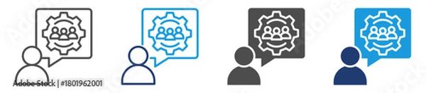 Fototapeta human resources consulting icon set with multiple style